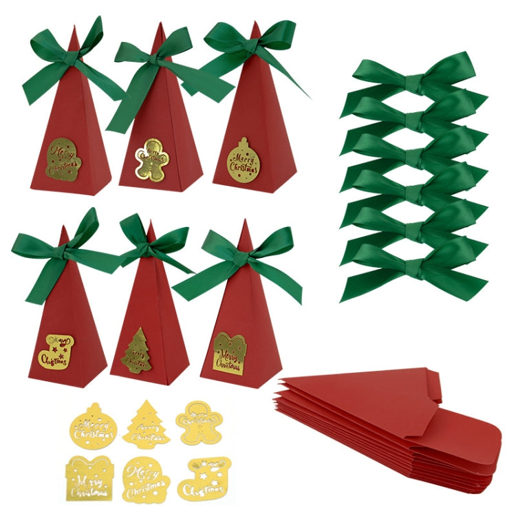 10pcs Christmas Candy Boxes Triangle New Year Party Xmas Gift Paper Packaging Box, Style: Gift Box