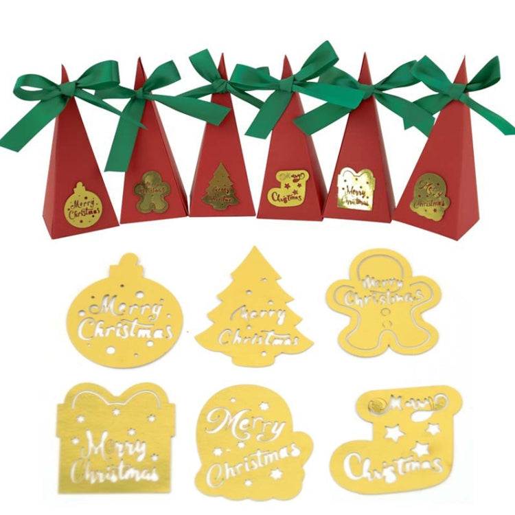 10pcs Christmas Candy Boxes Triangle New Year Party Xmas Gift Paper Packaging Box, Style: Gloves