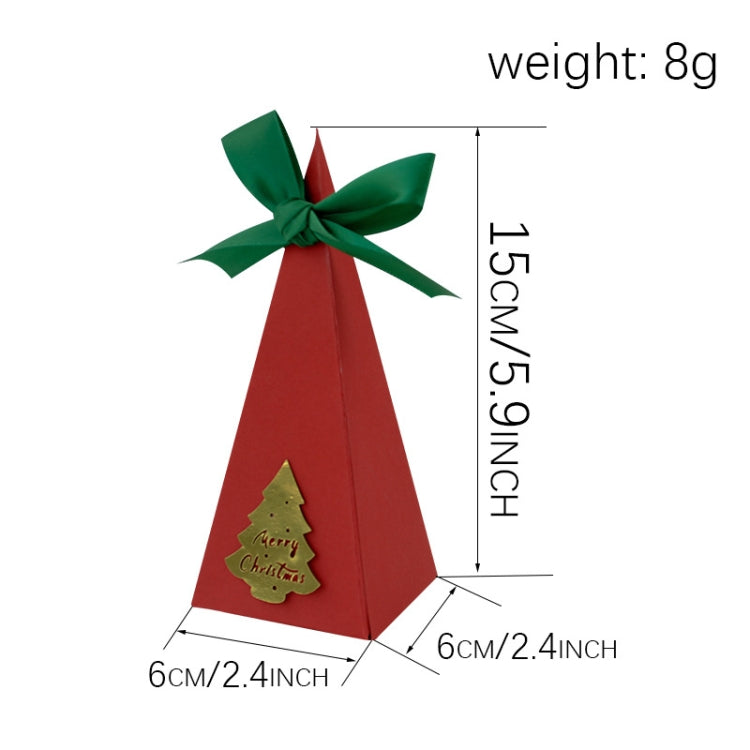 10pcs Christmas Candy Boxes Triangle New Year Party Xmas Gift Paper Packaging Box, Style: Colorful Ball