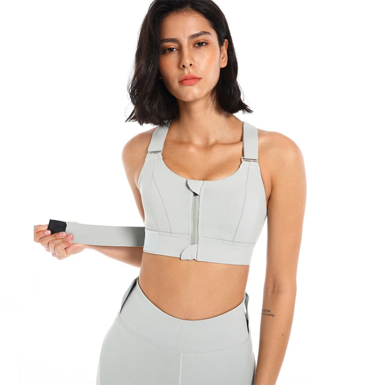 Super Supportive Sport Bra Front Zipper Tights Crop Top Yoga Vest, Size: S