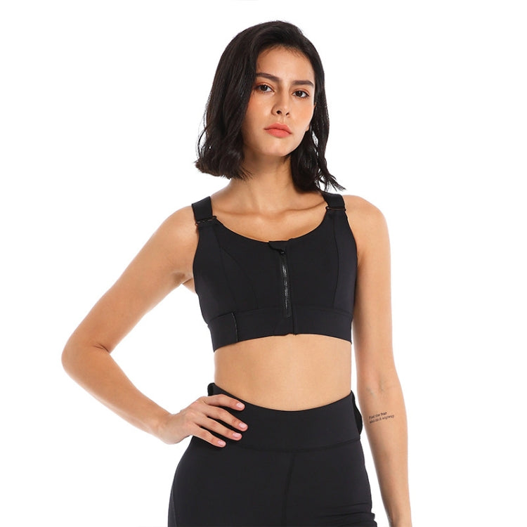 Super Supportive Sport Bra Front Zipper Tights Crop Top Yoga Vest, Size: XXXL