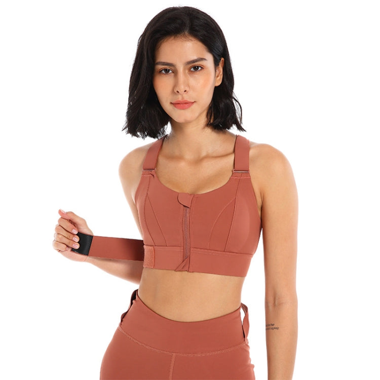 Super Supportive Sport Bra Front Zipper Tights Crop Top Yoga Vest, Size: XXXL