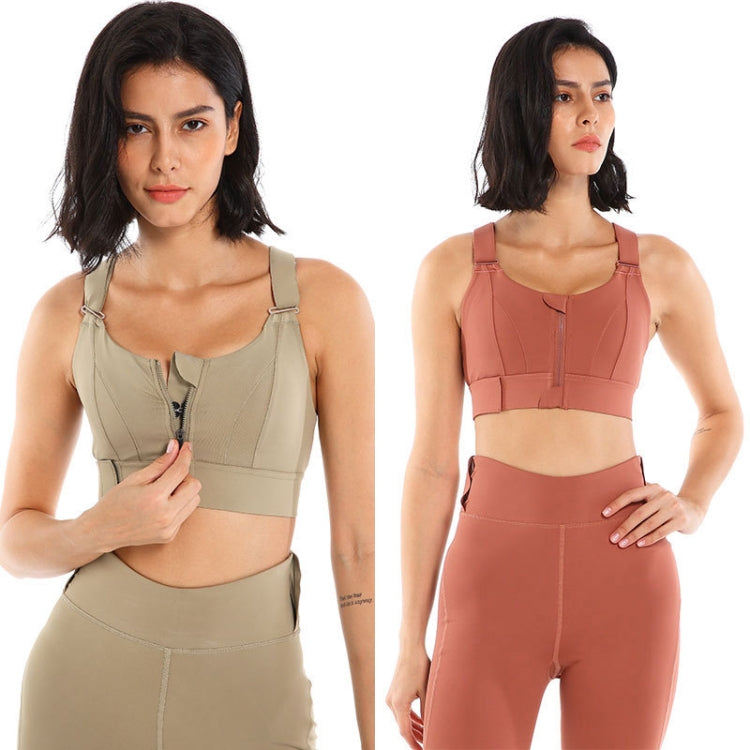 Super Supportive Sport Bra Front Zipper Tights Crop Top Yoga Vest, Size: XXXXL