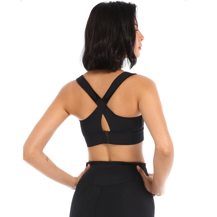 Super Supportive Sport Bra Front Zipper Tights Crop Top Yoga Vest, Size: XXXXXL