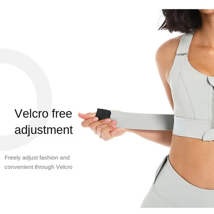 Super Supportive Sport Bra Front Zipper Tights Crop Top Yoga Vest, Size: XXL