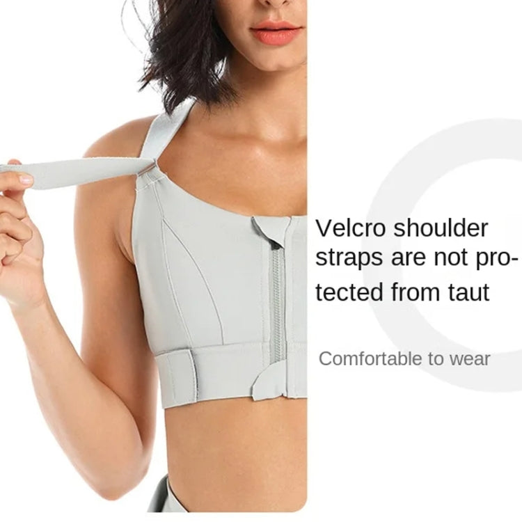 Super Supportive Sport Bra Front Zipper Tights Crop Top Yoga Vest, Size: XXL