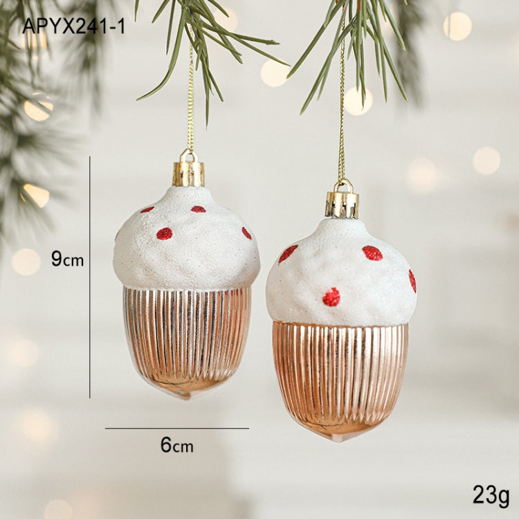 2pcs Christmas Decoration Christmas Tree Pendant Hanging Ornament, Style: Hazelnut