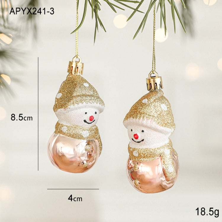 2pcs Christmas Decoration Christmas Tree Pendant Hanging Ornament, Style: Round Snowman