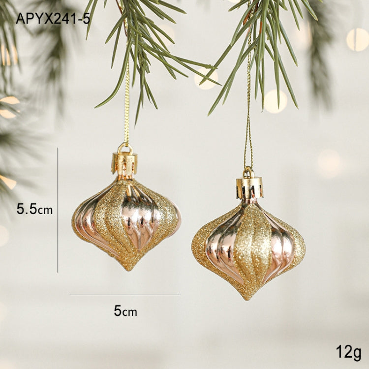 2pcs Christmas Decoration Christmas Tree Pendant Hanging Ornament, Style: Onion Heads