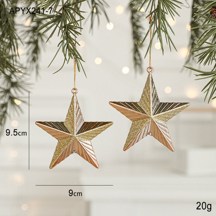 2pcs Christmas Decoration Christmas Tree Pendant Hanging Ornament, Style: Pentagram