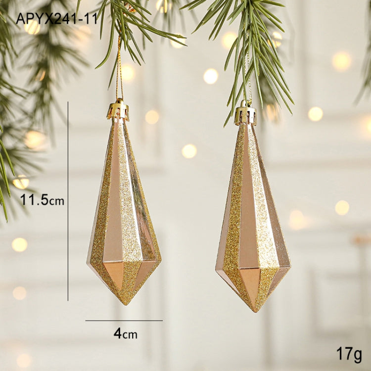 2pcs Christmas Decoration Christmas Tree Pendant Hanging Ornament, Style: Diamond Pendant
