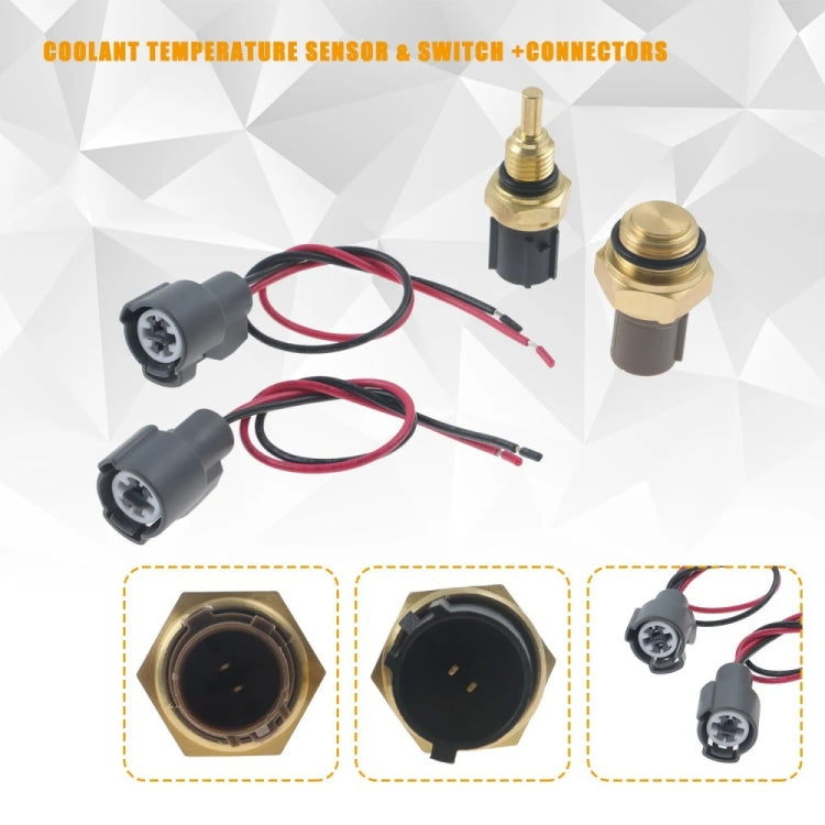 For Honda Civic Radiator Coolant Fan Switch Temperature Sensor Plus Wiring Harness - 1set