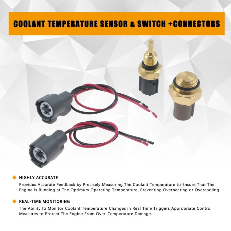 For Honda Civic Radiator Coolant Fan Switch Temperature Sensor Plus Wiring Harness - 1set
