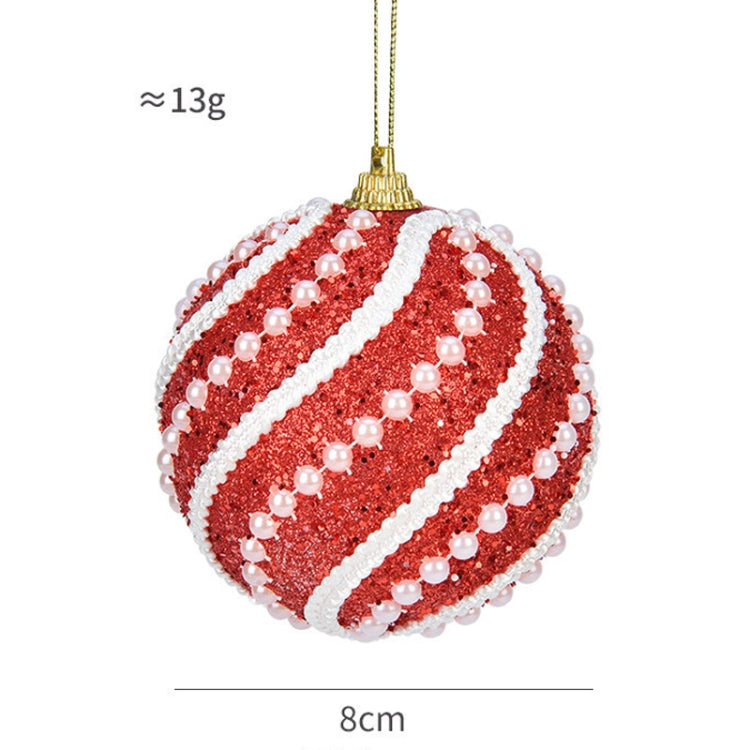 8cm Christmas Ball Christmas Tree Decoration Sequin Pearl Ball Hanging Ornament