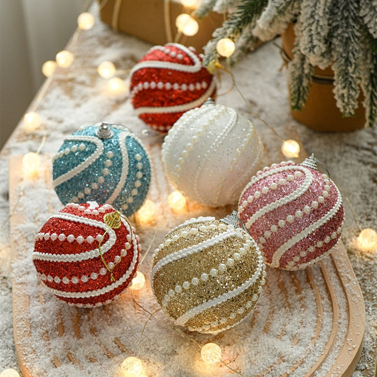 8cm Christmas Ball Christmas Tree Decoration Sequin Pearl Ball Hanging Ornament