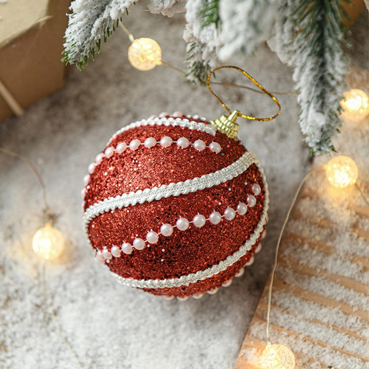 8cm Christmas Ball Christmas Tree Decoration Sequin Pearl Ball Hanging Ornament
