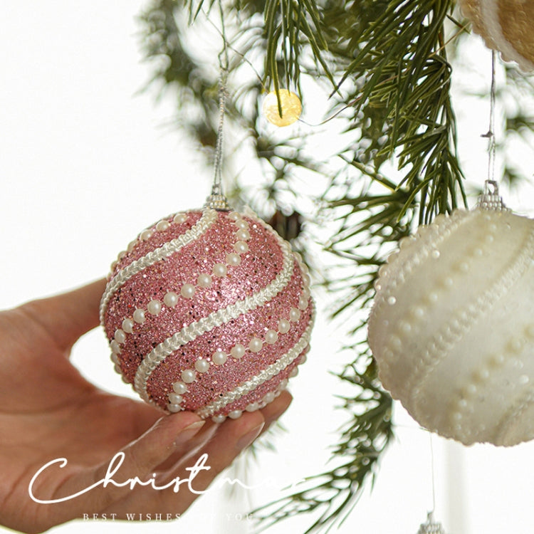 8cm Christmas Ball Christmas Tree Decoration Sequin Pearl Ball Hanging Ornament