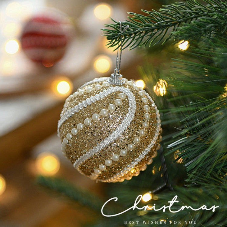 8cm Christmas Ball Christmas Tree Decoration Sequin Pearl Ball Hanging Ornament