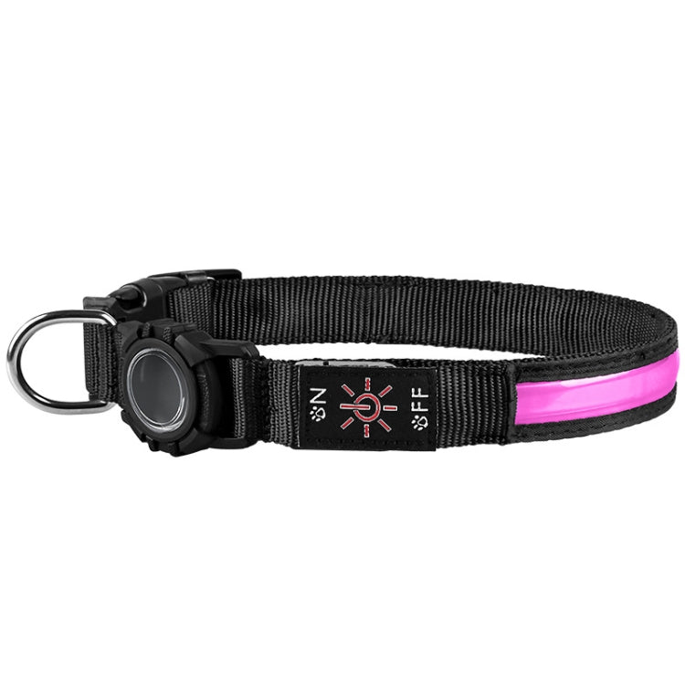 For AirTag 2nd Gen / AirTag 1st Gen Dog Collar LED Waterproof Quick Release Collar, Size: L