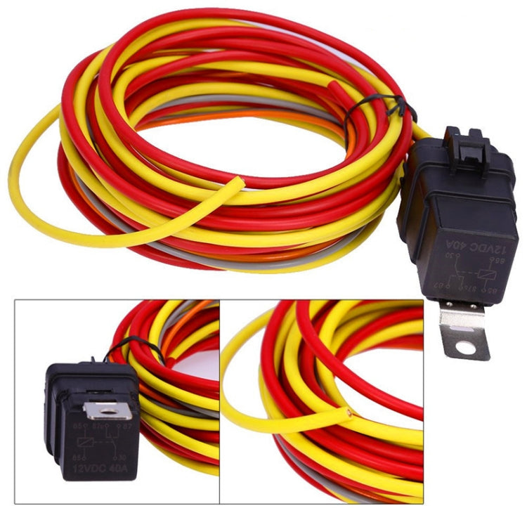 40A Dual Electric Thermostat Cooling Fan Wiring Harness Kit - 40A 12V 4-pin