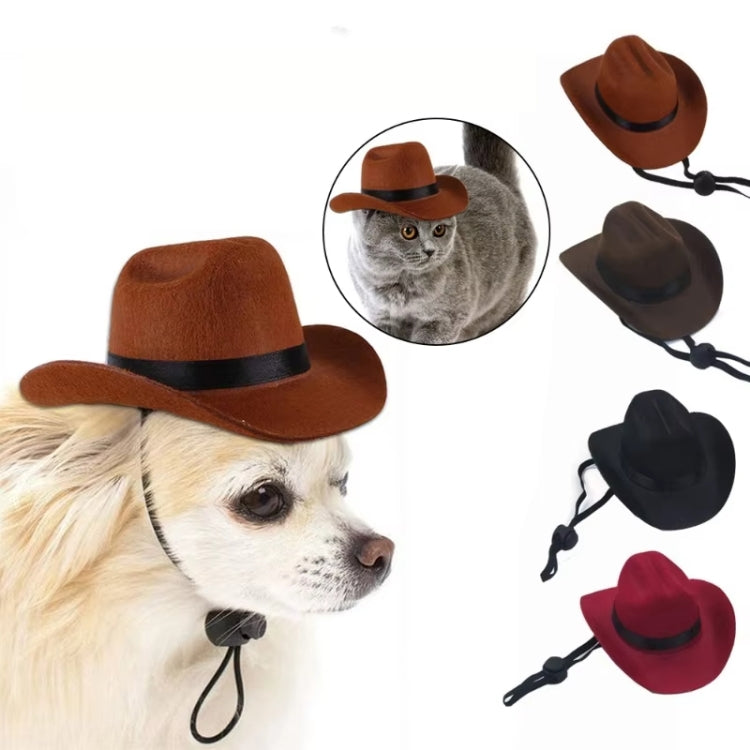 Adjustable Pet Cowboy Hat Dog Cosplay Cap Holiday Costume Party Decoration, Size: S