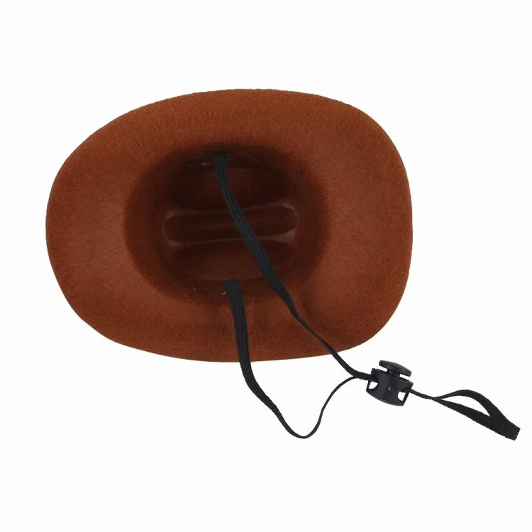 Adjustable Pet Cowboy Hat Dog Cosplay Cap Holiday Costume Party Decoration, Size: M