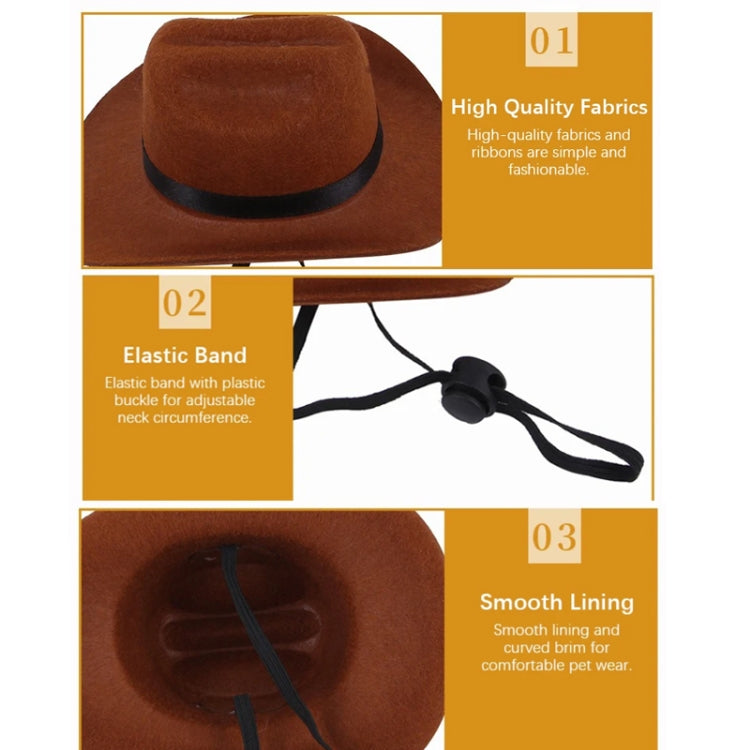 Adjustable Pet Cowboy Hat Dog Cosplay Cap Holiday Costume Party Decoration, Size: M