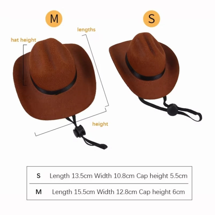 Adjustable Pet Cowboy Hat Dog Cosplay Cap Holiday Costume Party Decoration, Size: M