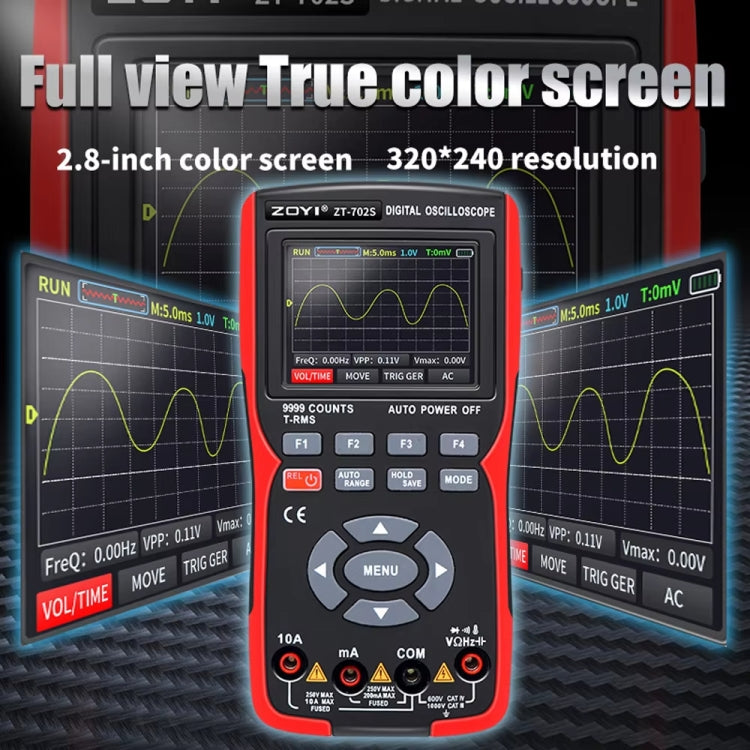 ZOYI Color Screen Multifunctional Handheld Digital Oscilloscope Multimeter - English