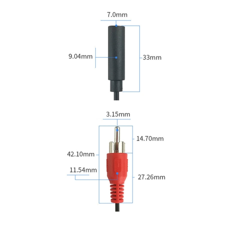 Audio Cable 3.5mm Female To 2RCA Double Lotus Head Speaker Connection Cable - 0.23m