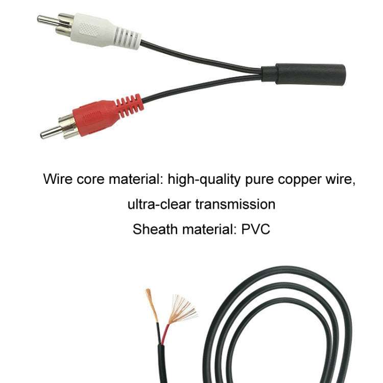 Audio Cable 3.5mm Female To 2RCA Double Lotus Head Speaker Connection Cable - 0.23m