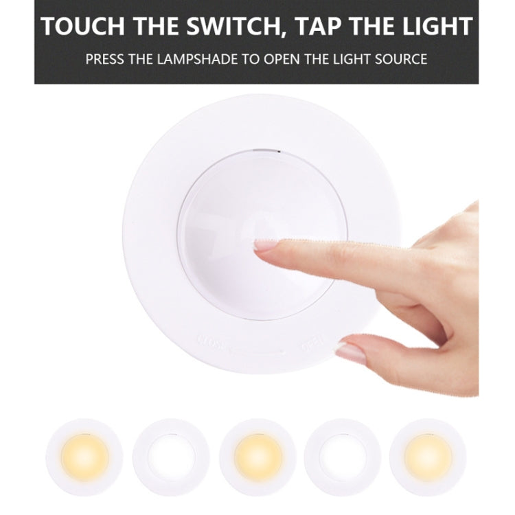 Remote Control Induction Night Light Bedroom Wardrobe LED Push-Button Light - 2 Remote Controls + 3 White + 3 Warm