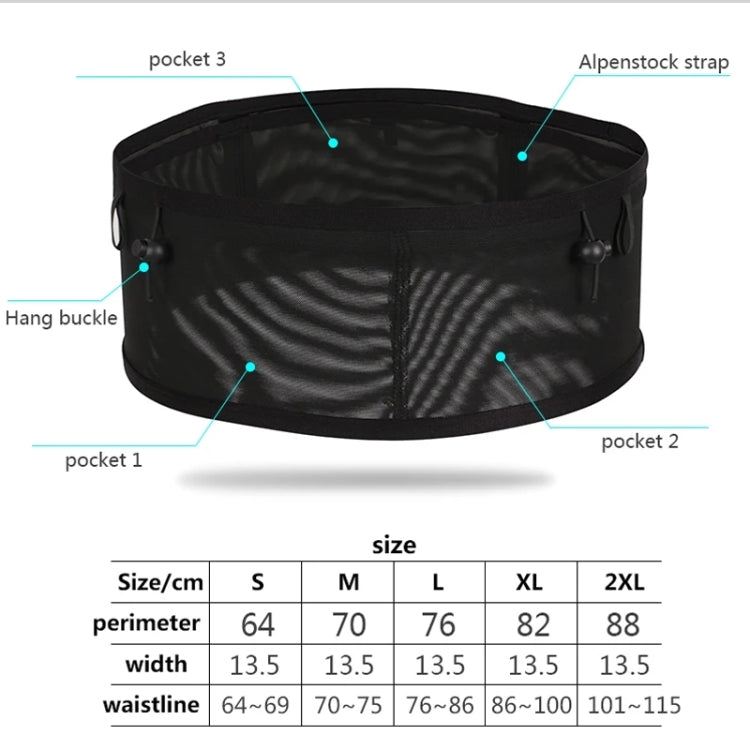 Close-fitting Sports Waist Bag Lightweight Marathon Running Belt, Size: XL