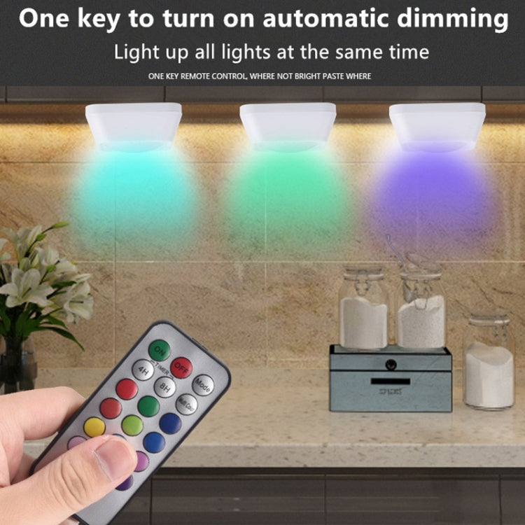 Remote Control Night Light LED Bedside Cabinet RGB Colorful Pat Light - 2 Remote Controls + 6 Lights