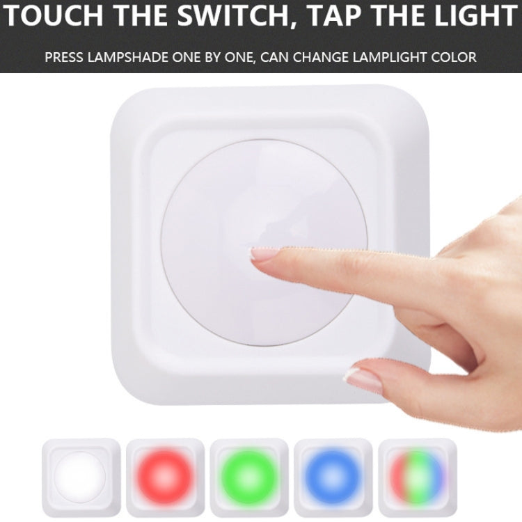 Remote Control Night Light LED Bedside Cabinet RGB Colorful Pat Light - 2 Remote Controls + 6 Lights