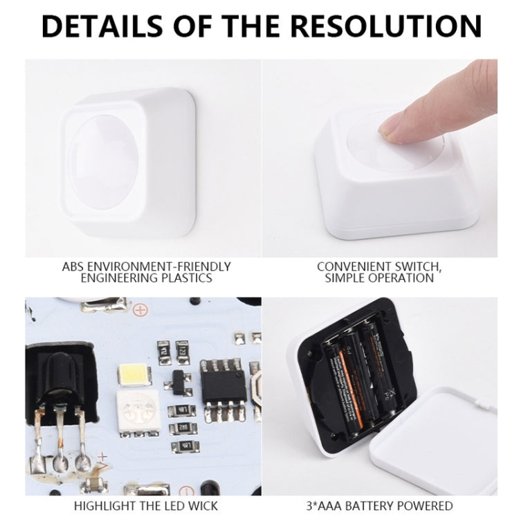Remote Control Night Light LED Bedside Cabinet RGB Colorful Pat Light - 2 Remote Controls + 6 Lights