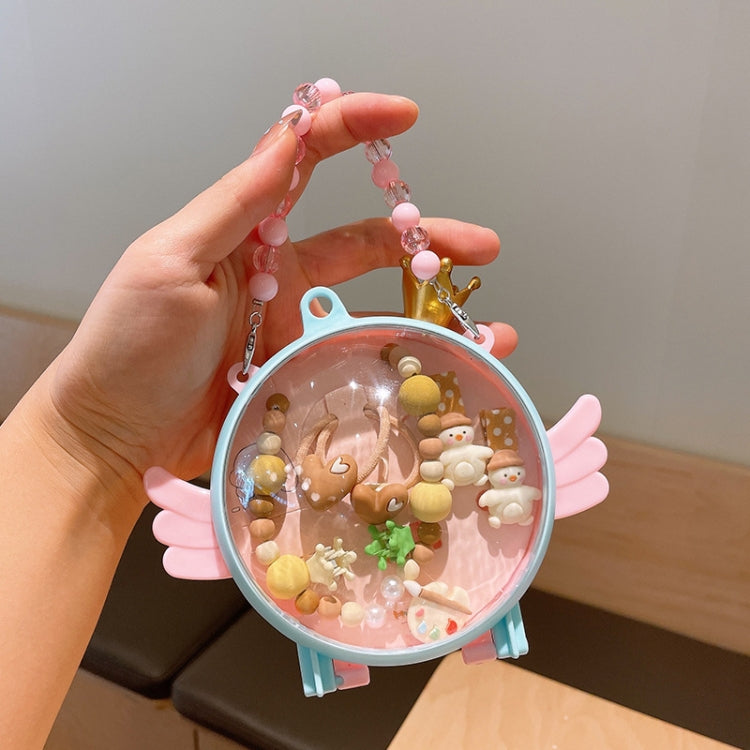 Kids Cute Cartoon Pendant Necklace Hair Accessories Gift Set, Style: Angel Box Paint Tray
