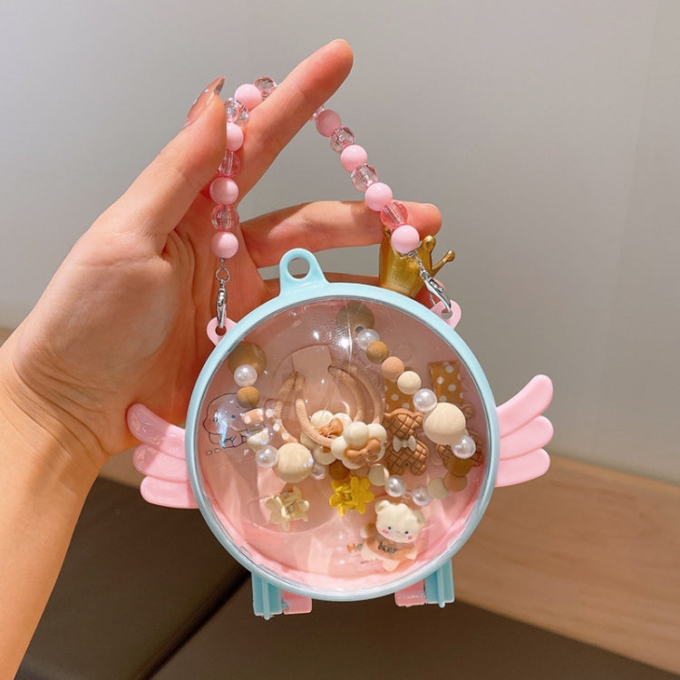 Kids Cute Cartoon Pendant Necklace Hair Accessories Gift Set, Style: Angel Box Bears