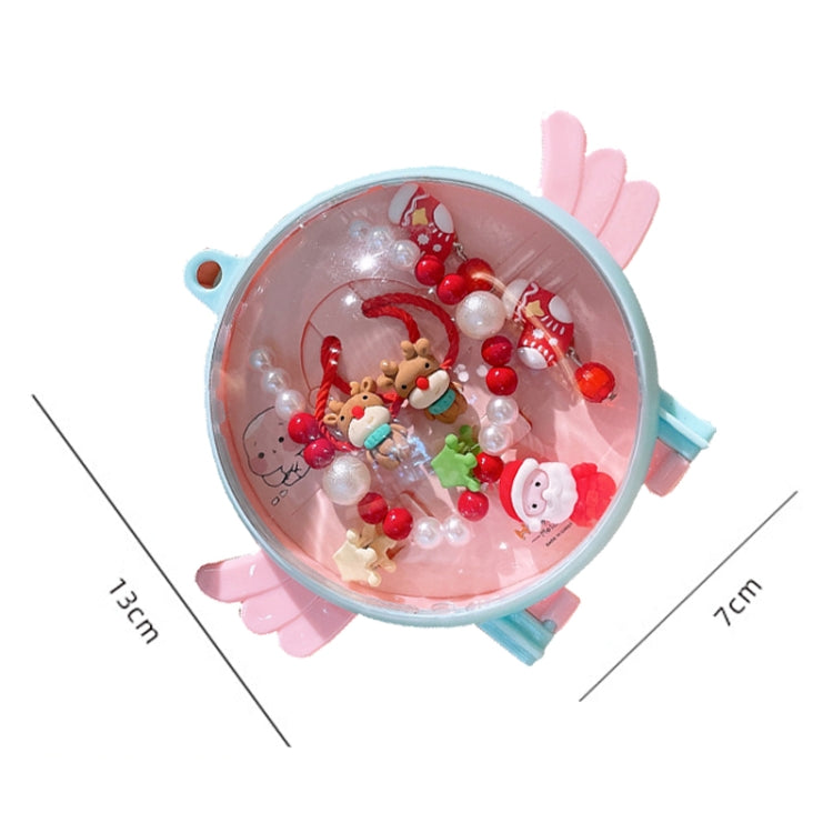 Kids Cute Cartoon Pendant Necklace Hair Accessories Gift Set, Style: Angel Box Paint Tray