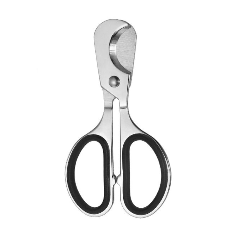 Portable Pill Cutter Stainless Steel Cigar Dispensing Scissors, Style: Oval Handle+Silicone Case