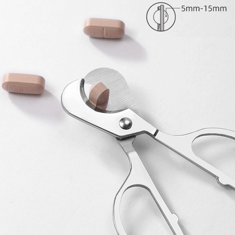 Portable Pill Cutter Stainless Steel Cigar Dispensing Scissors, Style: Oval Handle+Silicone Case