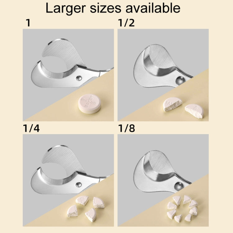 Portable Pill Cutter Stainless Steel Cigar Dispensing Scissors, Style: Oval Handle+Silicone Case