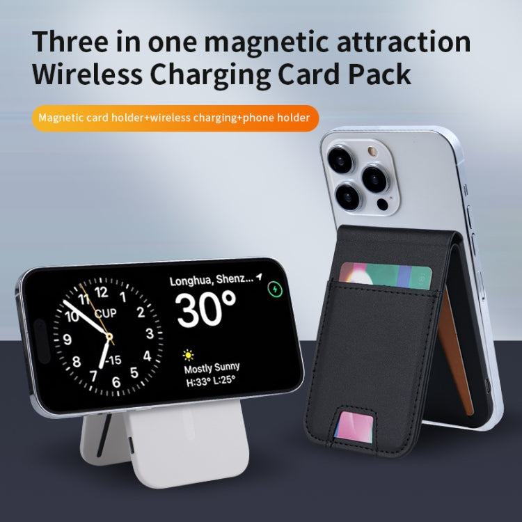 3 in 1 Cellphone Magnetic Wireless Charger Card Holder Phone Bracket