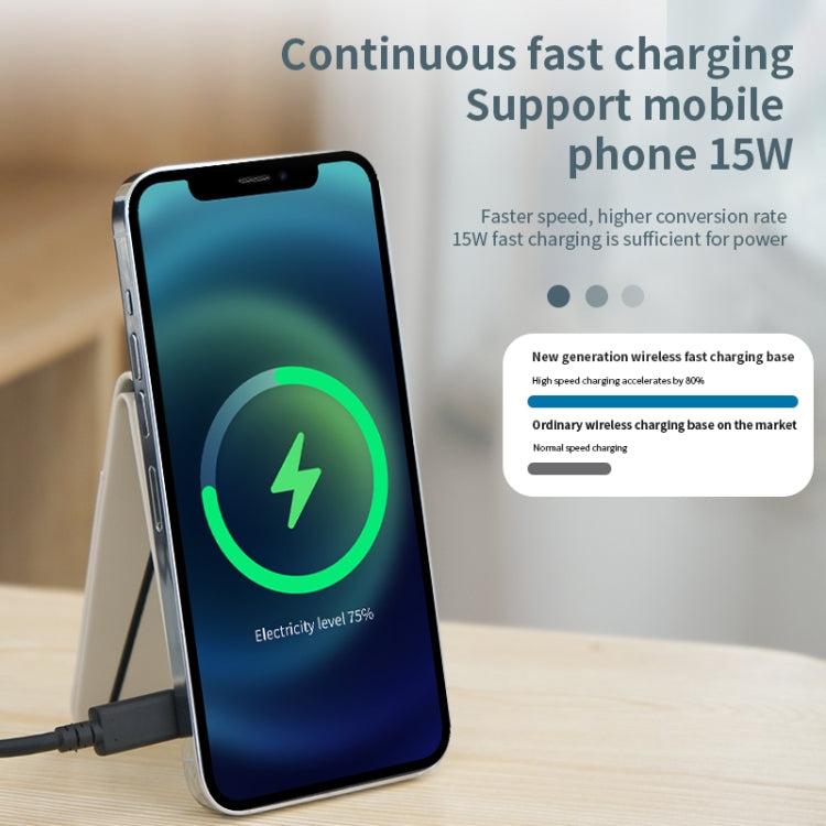3 in 1 Cellphone Magnetic Wireless Charger Card Holder Phone Bracket