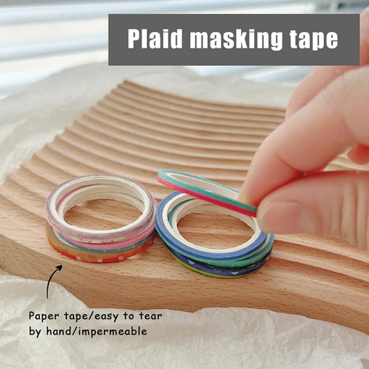 10 Rolls Nail Art Grid Line Paper Tape Stickers 2mm Fine Tape Grid DIY Manicure Pattern Tool - Random Delivery