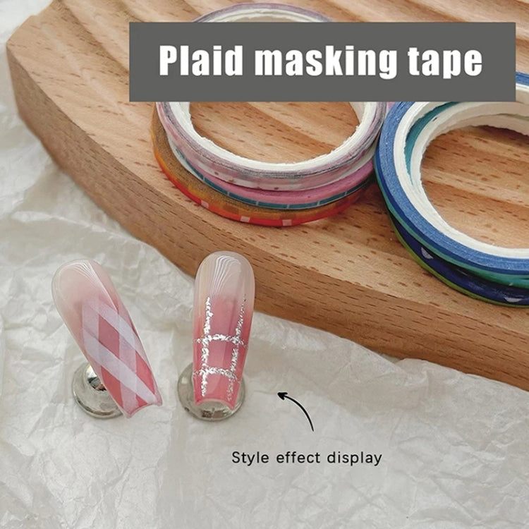 10 Rolls Nail Art Grid Line Paper Tape Stickers 2mm Fine Tape Grid DIY Manicure Pattern Tool - Random Delivery