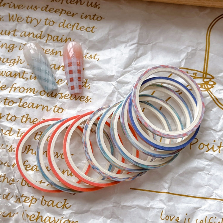 10 Rolls Nail Art Grid Line Paper Tape Stickers 2mm Fine Tape Grid DIY Manicure Pattern Tool - Random Delivery