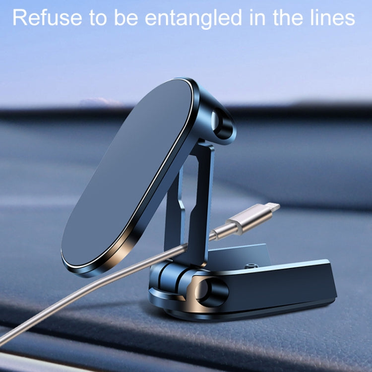D11 Magnetic Folding Car Phone Holder Rotatable Dashboard Stick-On Navigation Stand