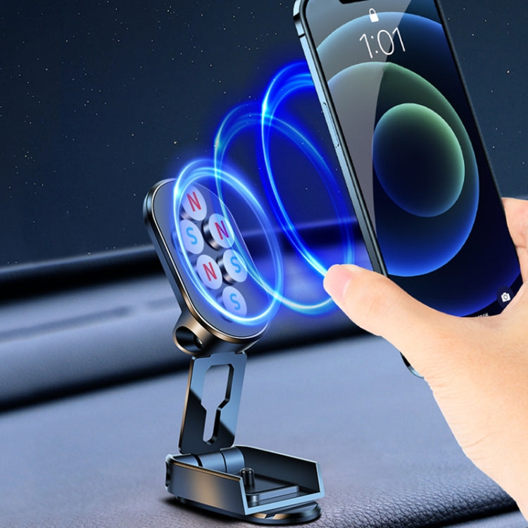 D11 Magnetic Folding Car Phone Holder Rotatable Dashboard Stick-On Navigation Stand