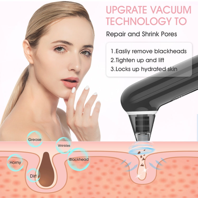 Electric Beauty Instrument Face Pore Remover Blackhead Acne Cleaner - Black